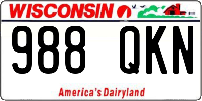 WI license plate 988QKN