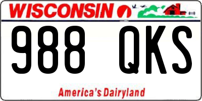 WI license plate 988QKS