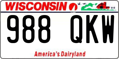 WI license plate 988QKW