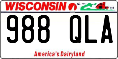 WI license plate 988QLA