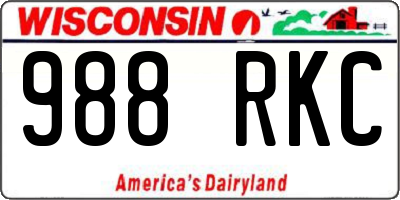 WI license plate 988RKC