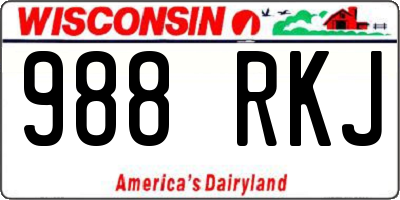 WI license plate 988RKJ