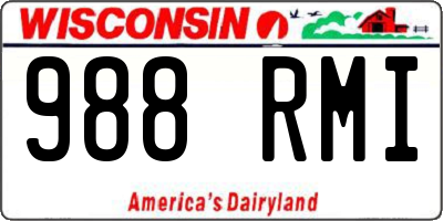 WI license plate 988RMI