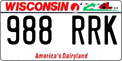 WI license plate 988RRK
