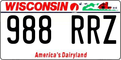 WI license plate 988RRZ