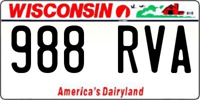 WI license plate 988RVA