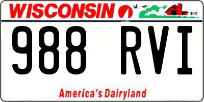 WI license plate 988RVI