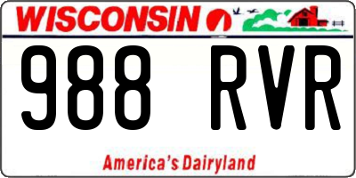 WI license plate 988RVR