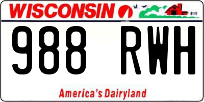 WI license plate 988RWH