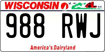 WI license plate 988RWJ