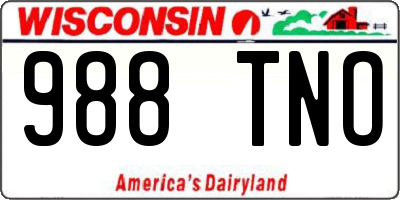 WI license plate 988TNO