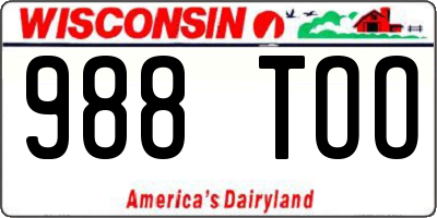 WI license plate 988TOO