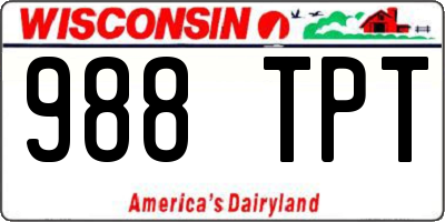 WI license plate 988TPT