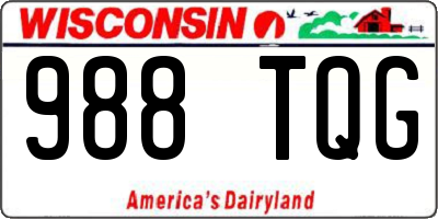 WI license plate 988TQG