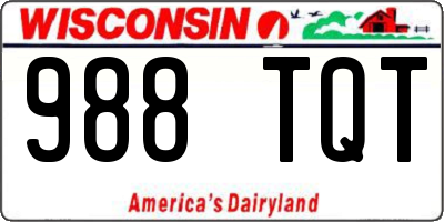 WI license plate 988TQT