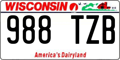 WI license plate 988TZB