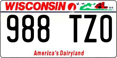 WI license plate 988TZO