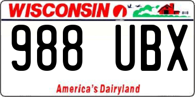 WI license plate 988UBX