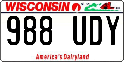 WI license plate 988UDY