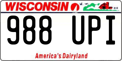 WI license plate 988UPI