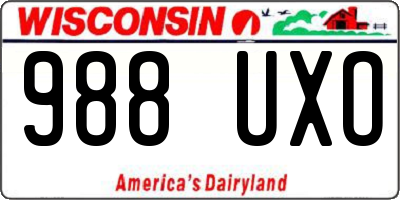 WI license plate 988UXO