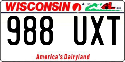 WI license plate 988UXT