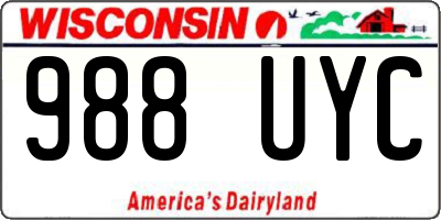 WI license plate 988UYC