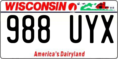 WI license plate 988UYX