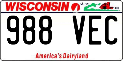 WI license plate 988VEC