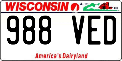WI license plate 988VED