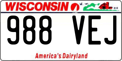 WI license plate 988VEJ