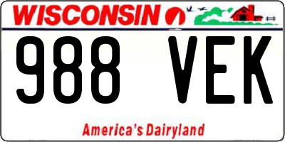 WI license plate 988VEK