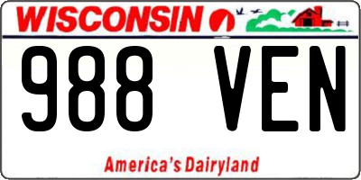 WI license plate 988VEN