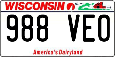WI license plate 988VEO