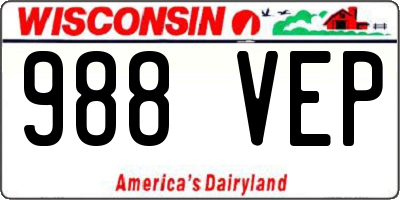 WI license plate 988VEP
