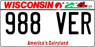 WI license plate 988VER