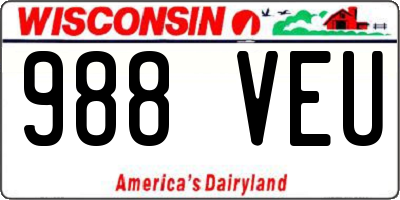 WI license plate 988VEU