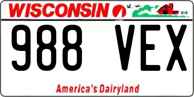 WI license plate 988VEX