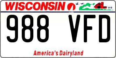 WI license plate 988VFD
