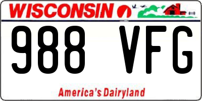 WI license plate 988VFG