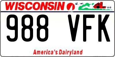 WI license plate 988VFK