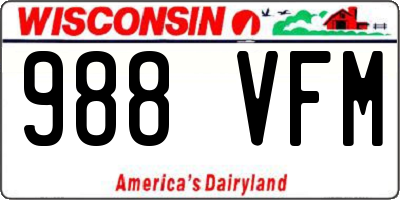 WI license plate 988VFM