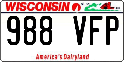WI license plate 988VFP