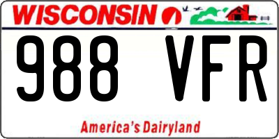 WI license plate 988VFR