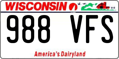 WI license plate 988VFS