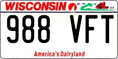 WI license plate 988VFT