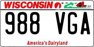 WI license plate 988VGA