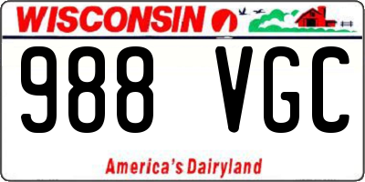 WI license plate 988VGC