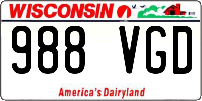 WI license plate 988VGD