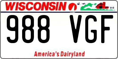 WI license plate 988VGF